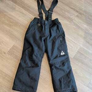 Kids Black Snow Pants with Removable Suspenders